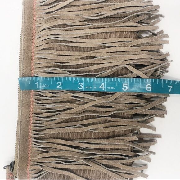AMERICAN EAGLE | Tan Cow Suede Fringe Wristlet - Picture 10 of 10